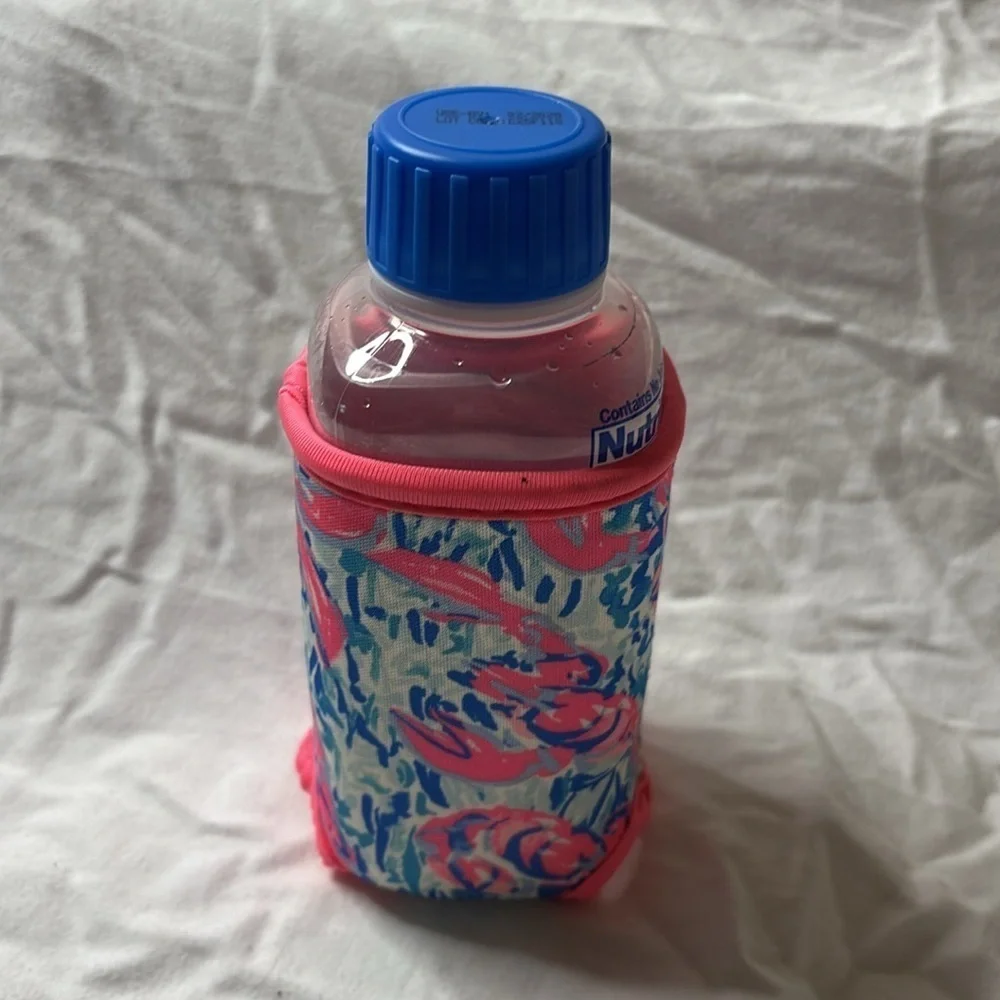 Lilly Pulitzer Pink and Blue crawfish Drink Holder Koozie neoprene